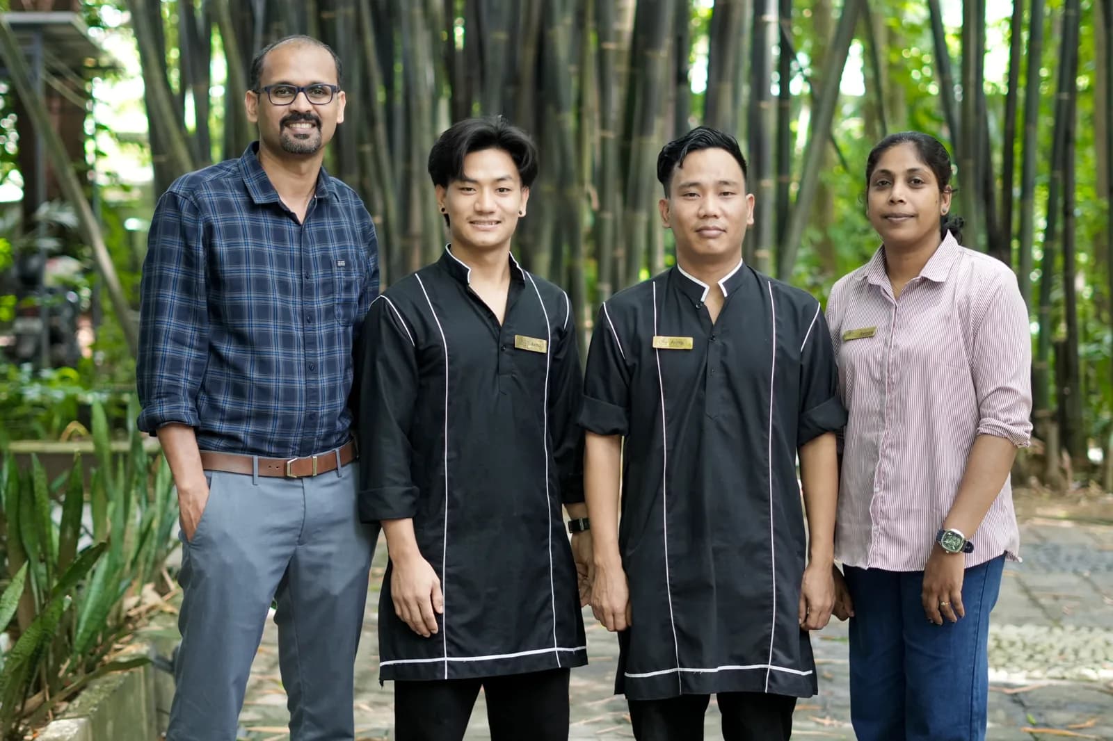 The operations and dining team at Softouch Ayurveda Village, Kerala