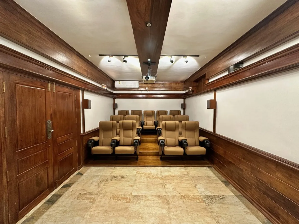 The private home cinema at Softouch Ayurveda Village, Kerala